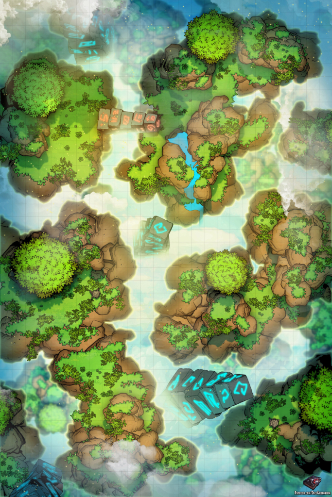 Floating Fores Islands D&D Battle Map