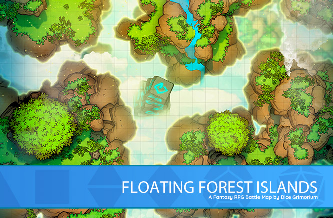 Floating Forest Islands D&D Battle Map Banner