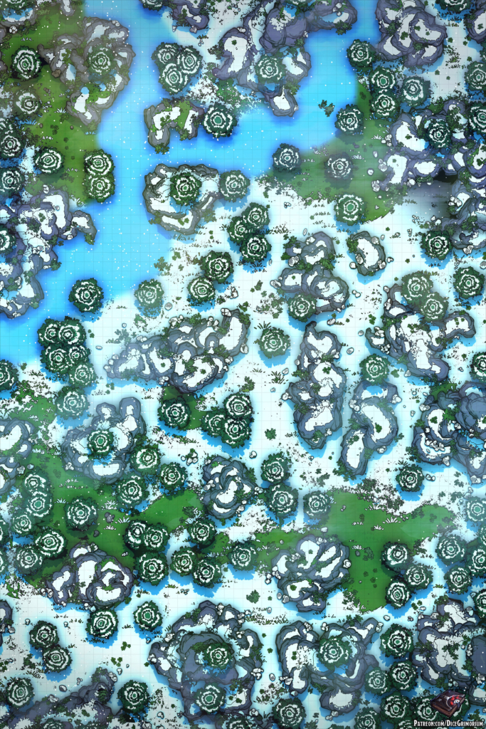 Snowy Mountain Path Vol. 4 D&D Battle Map