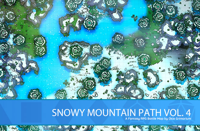 Snowy Mountain Path Vol. 4 D&D Battle Map Banner