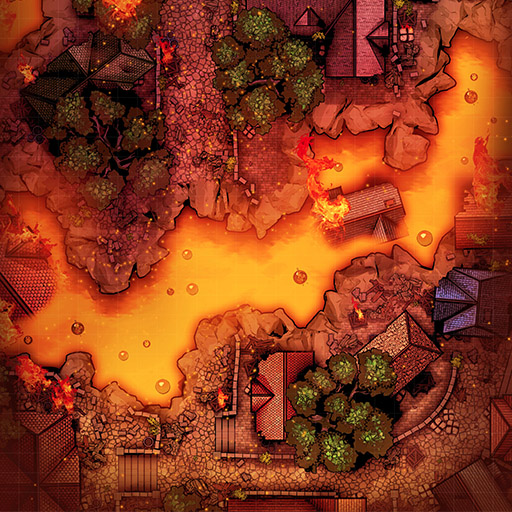 Burning City Streets Vol.2 D&D Battle Map Banner