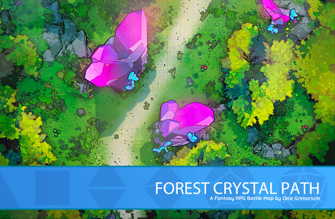 Forest Crystal Path D&D Battle Map Banner