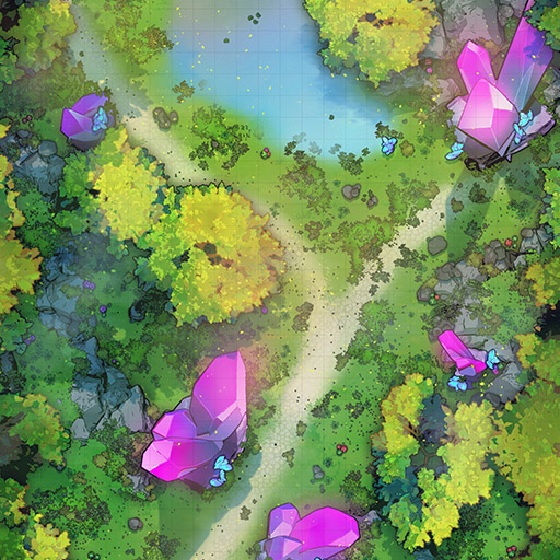 Forest Crystal Path D&D Battle Map Banner
