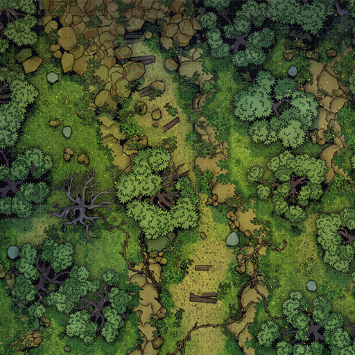 Forest Rock-slide D&D Battle Map Thumb