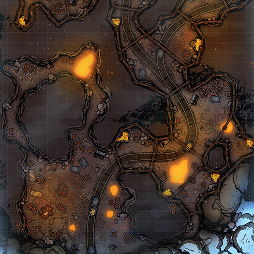Mountain Gold Mine D&D Battle Map Thumb