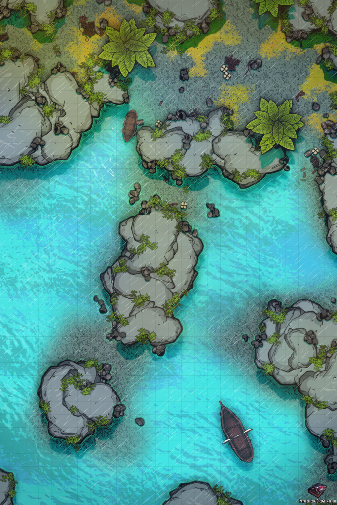 Rocky Coast D&D Battle Map