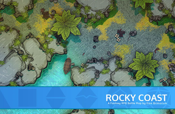 Rocky Coast D&D Battle Map Banner