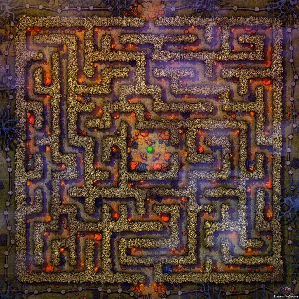 Corn Maze D&D Battle Map