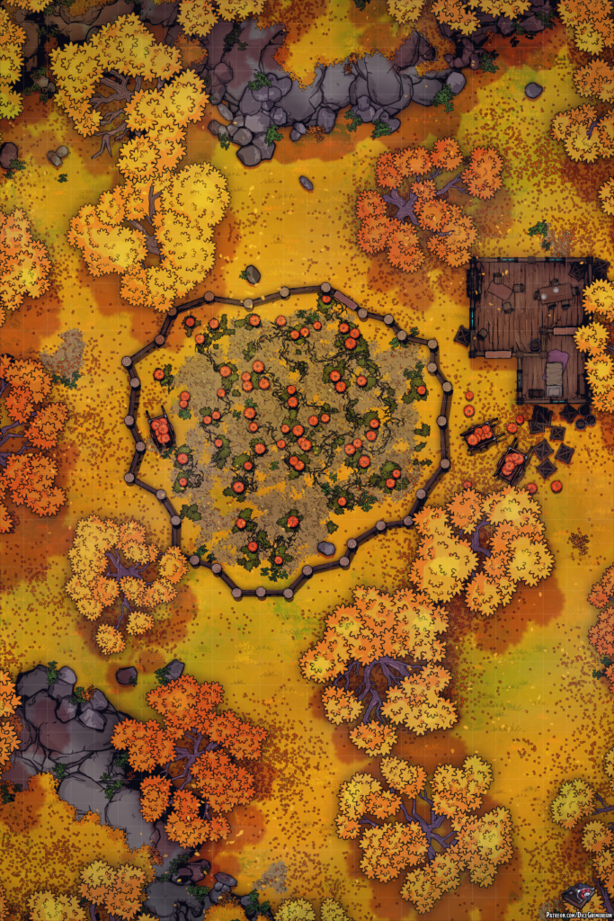 Forest Pumpkin Patch D&D Battle Map