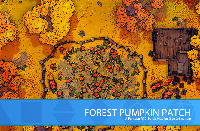 Forest Pumpkin Patch D&D Battle Map Banner