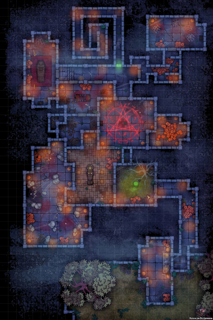 Halloween Dungeon D&D Battle Map