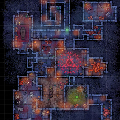 Halloween Dungeon D&D Battle Map Thumb