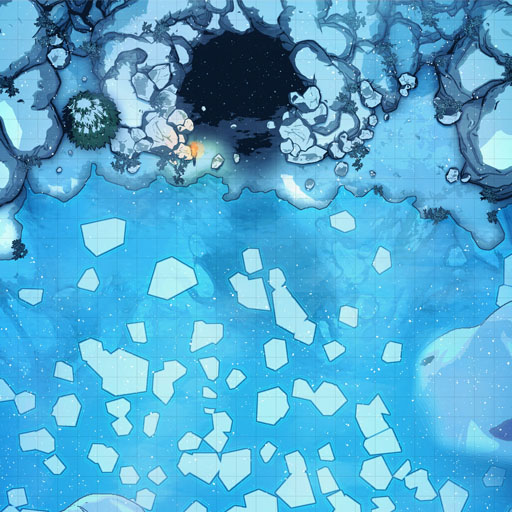 Icy River Cave Entrance D&D Battle Map Thumb