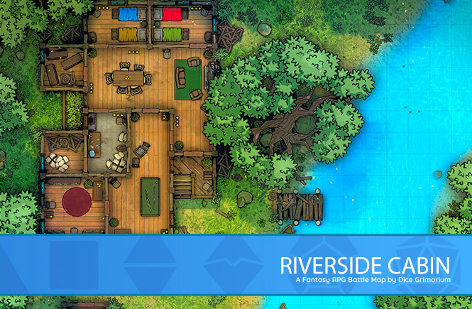 Riverside Cabin D&D Battle Map Banner