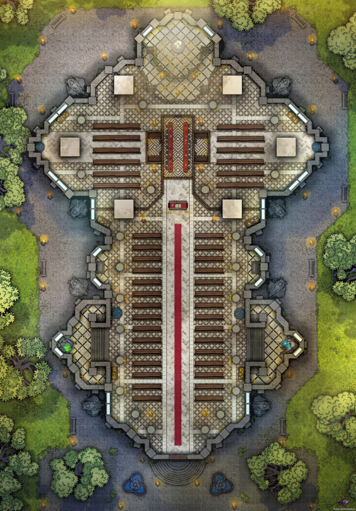 Sacred Cathedral D&D Battle Map