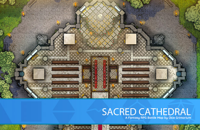 Sacred Cathedral D&D Battle Map Banner