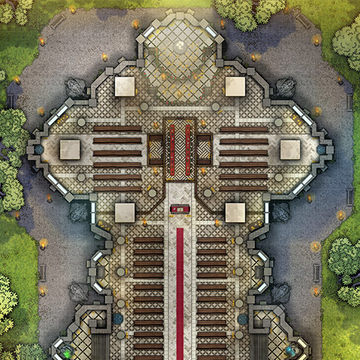 Sacred Cathedral D&D Battle Map Thumb