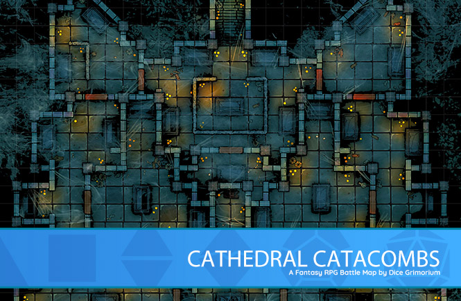 Cathedral Catacombs D&D Battle Map Banner