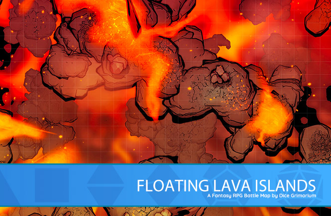 Floating Lava Islands D&D Battle Map Banner