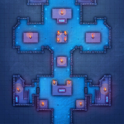Water Temple Dungeon D&D Battle Map Thumb