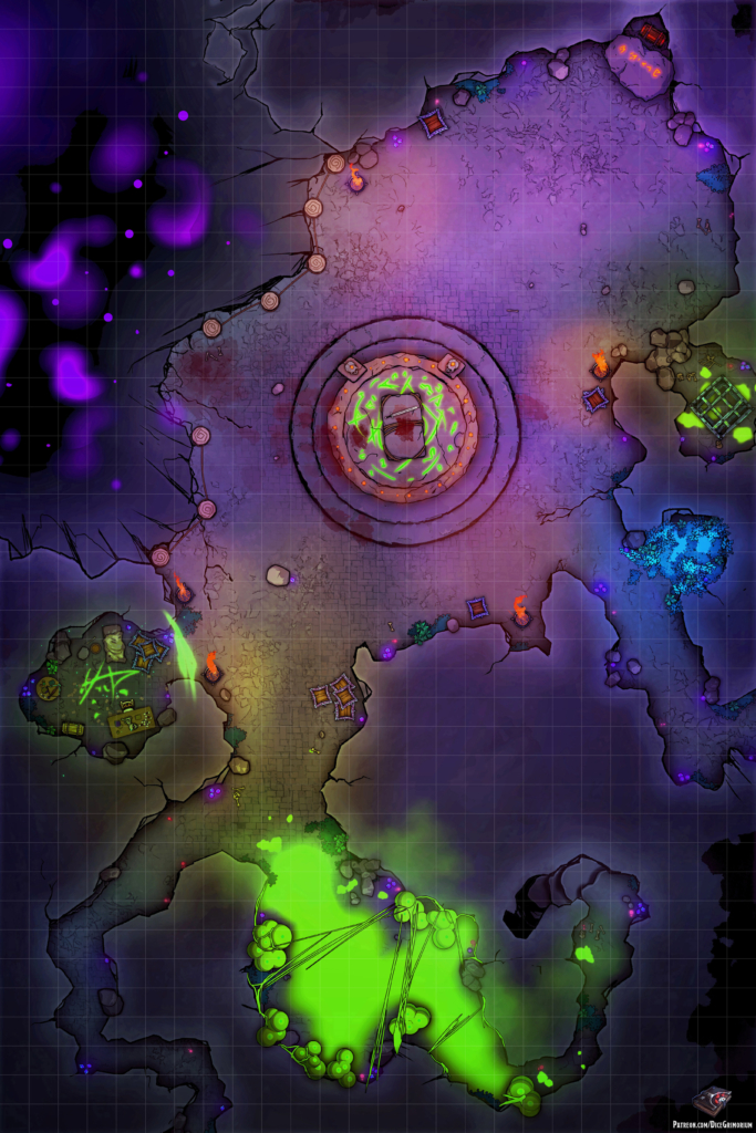 Insane Wizard Cave D&D Battle Map