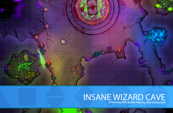 Insane Wizard Cave D&D Battle Map Banner