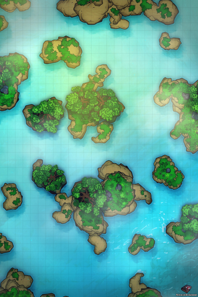 Sea Islets D&D Battle Map