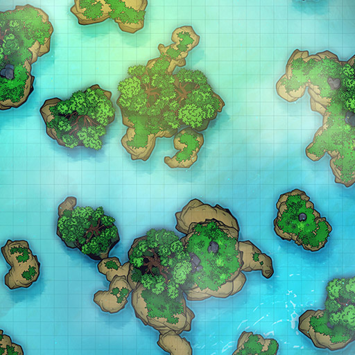 Sea Islets D&D Battle Map Thumb