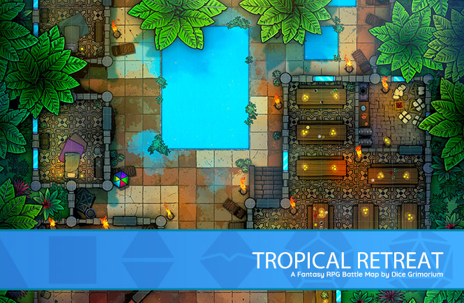 Tropical Retreat D&D Battle Map Banner