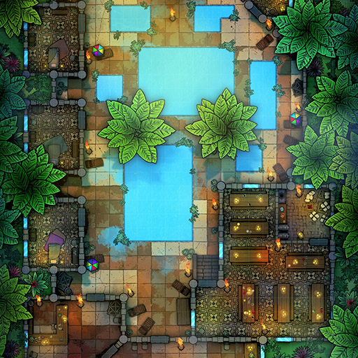 Tropical Retreat D&D Battle Map Thumb