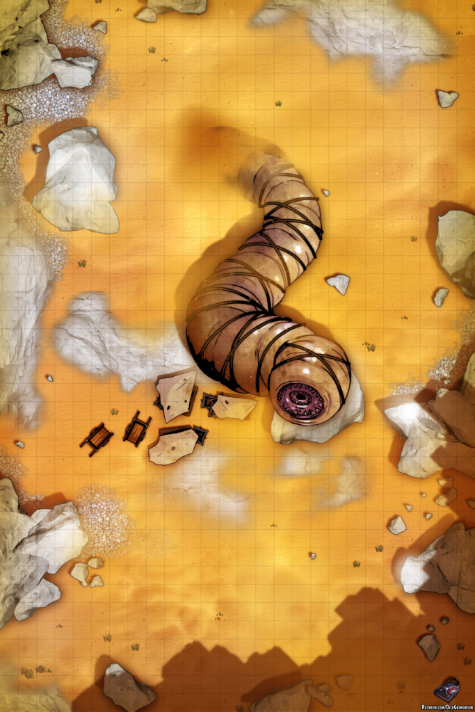 Captured Sandworm D&D Battle Map