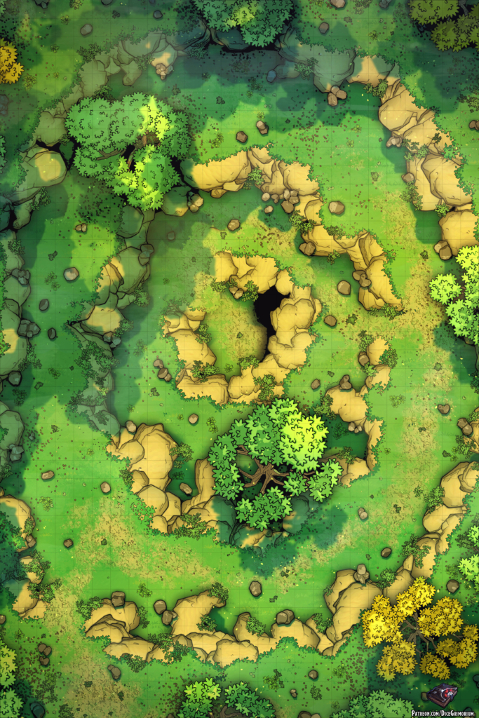 Forest Cave Entrance Vol.2 D&D Battle Map