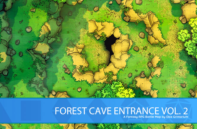 Forest Cave Entrance D&D Battle Map Banner