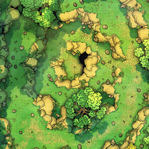 Forest Cave Entrance Vol.2 D&D Battle Map Thumb