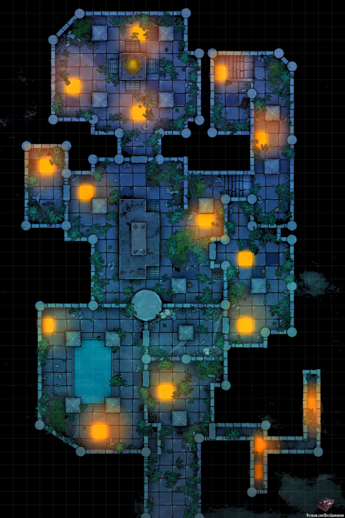 Jungle Dungeon Tomb D&D Battle Map