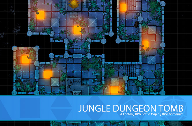 Jungle Dungeon Tomb D&D Battle Map Banner