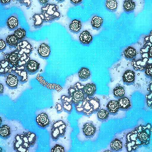 Frozen Mountain Wilderness D&D Battle Map Thumb