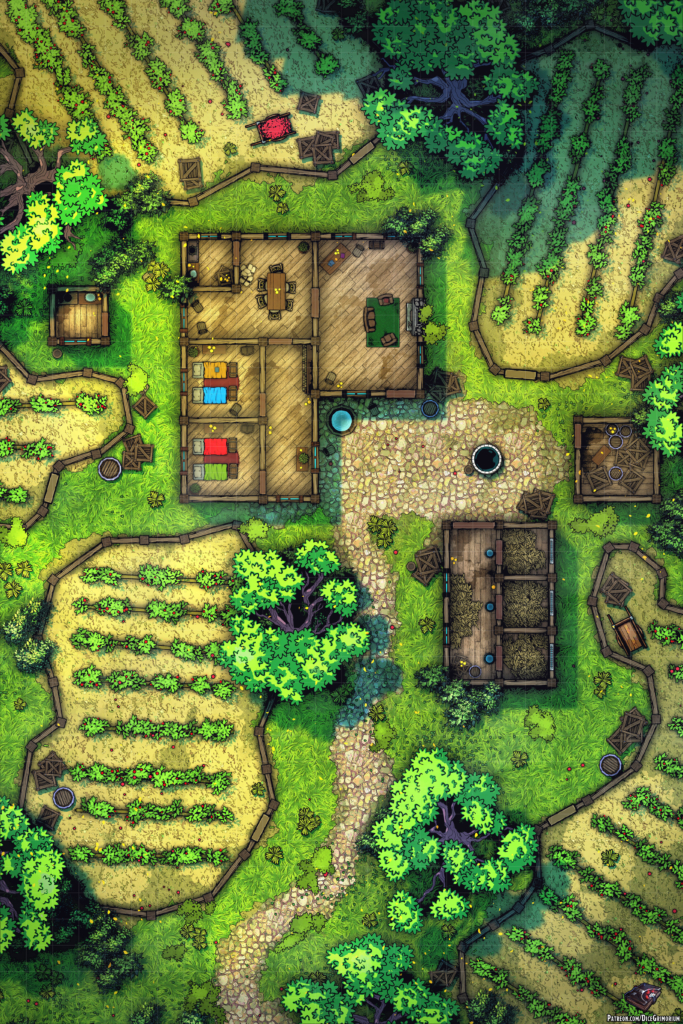 Tranquil Farm D&D Battle Map