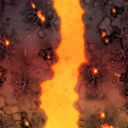 Volcanic River D&D Battle Map Thumb