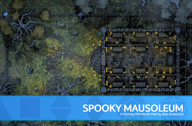 Spooky Mausoleum D&D Battle Map Banner